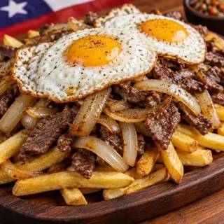 Tabla Amigo Turista – Carnes, queso, papas fritas, aceitunas y salsas para 2–3 personas. en Amigo Turista, Vicuña